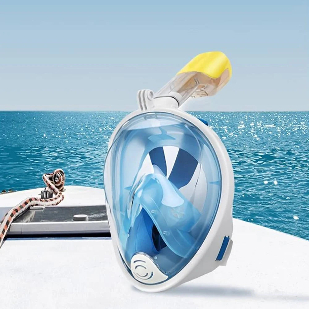 Snorkelmaske til børn og voksne med snorkel og 180 graders udsigt Grøn / L/XL