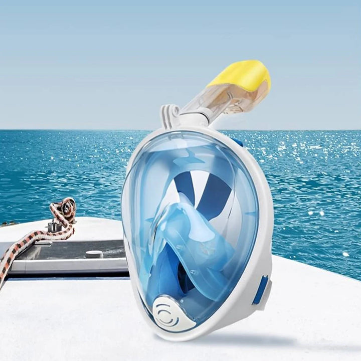Snorkelmaske til børn og voksne med snorkel og 180 graders udsigt Grøn / L/XL