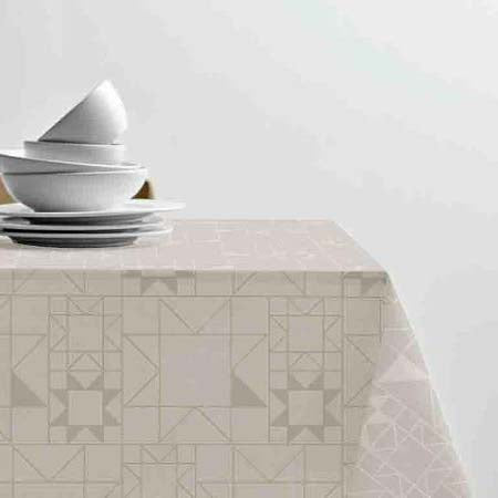 Produktbillede af Södahl Star Damask Akryldug med antiskrid 140 cm Beige i metermål i premium kvalitet