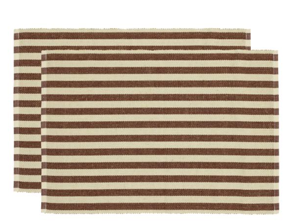 Produktbillede af Södahl Statement Stripe Dækkeserviet 33 x 48 cm 2 stk. Coffee brown i premium kvalitet