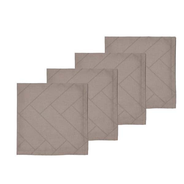 Produktbillede af Södahl Tiles Damask Mundserviet 45 x 45 cm 4 stk. Taupe i premium kvalitet