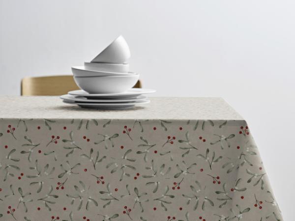 Produktbillede af Södahl Winter Berries Akryldug med antislip 140 cm Nature i metermål i premium kvalitet