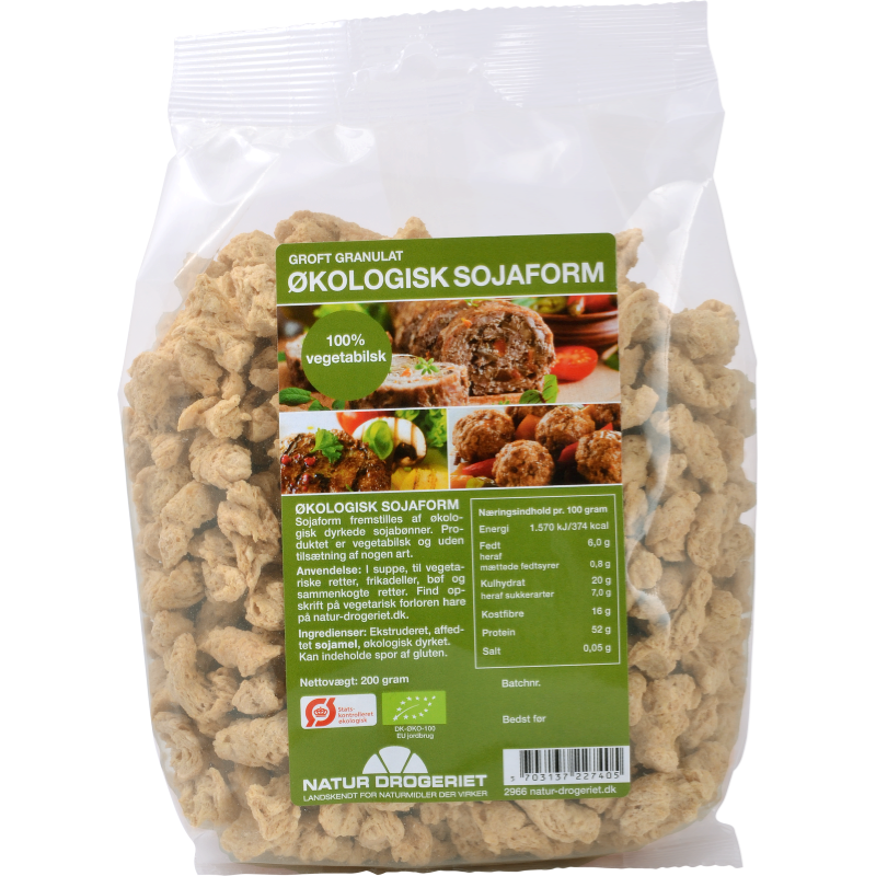 Produktbillede af ND Sojaform Granulat Grov Ø 200 g. på tilbud