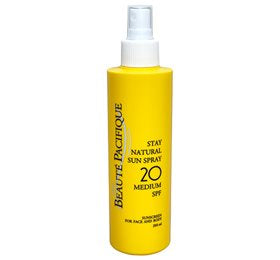 Produktbillede af Beauté Pacifique Sololie spray Stay Natural SPF20 200ml. på tilbud