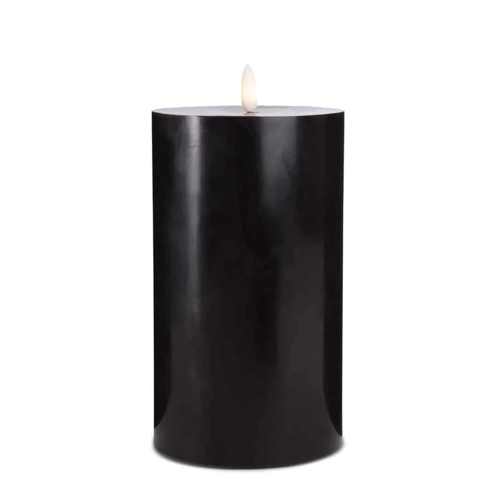 LED Stearinlys 1 stk. ø10 x 20 cm m/3D flamme (flere farver) Sort