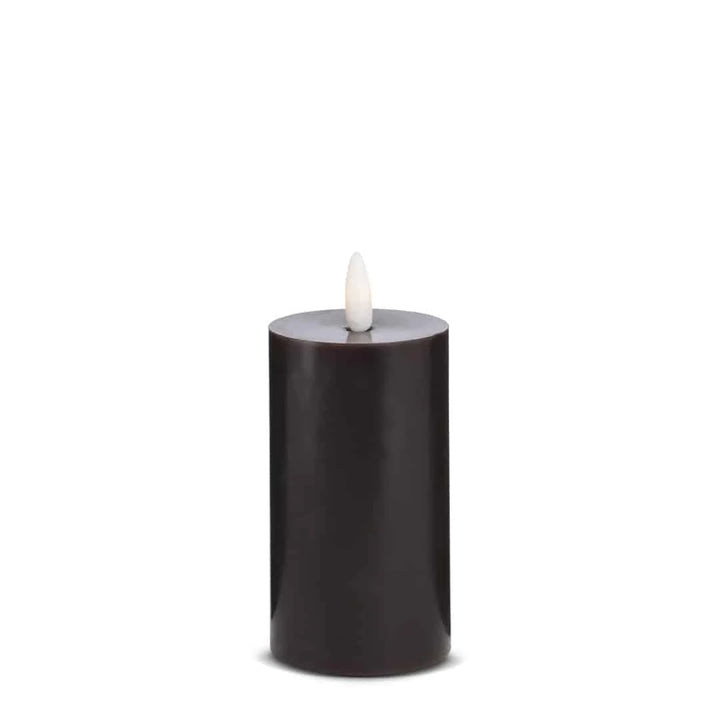 LED Stearinlys 1 stk. ø5,5 x 12,5 cm m/3D flamme (flere farver) Sort