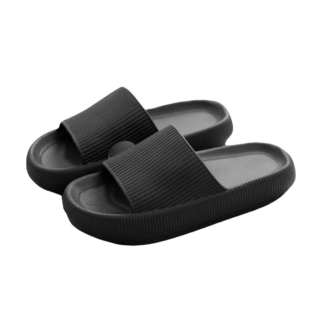 Slippers / Tøfler Bløde & Skridsikre i flere flotte farver (kendt som Happy Flops) Sort / 46/47