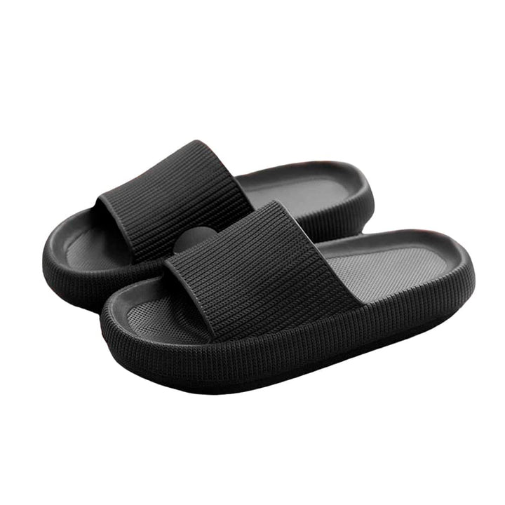 Slippers / Tøfler Bløde & Skridsikre i flere flotte farver (kendt som Happy Flops) Sort / 46/47