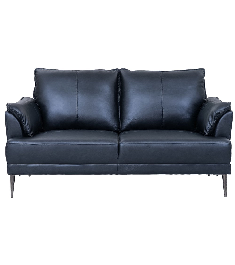 Produktbillede af Soul 2 pers. sofa sort semianilin læder og sort metal i premium kvalitet