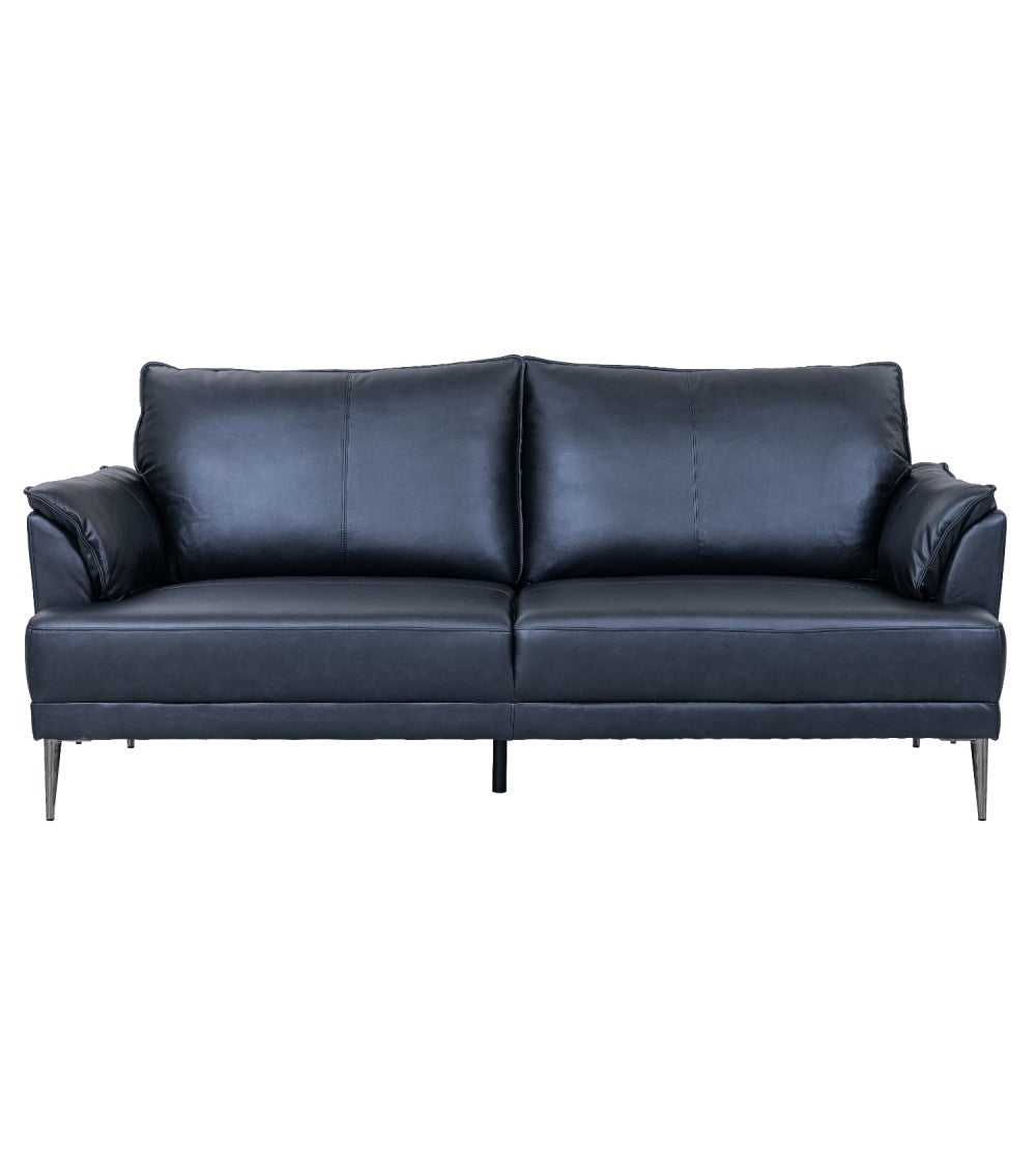 Produktbillede af Soul 3 pers. sofa sort semianilin læder og sort metal i premium kvalitet