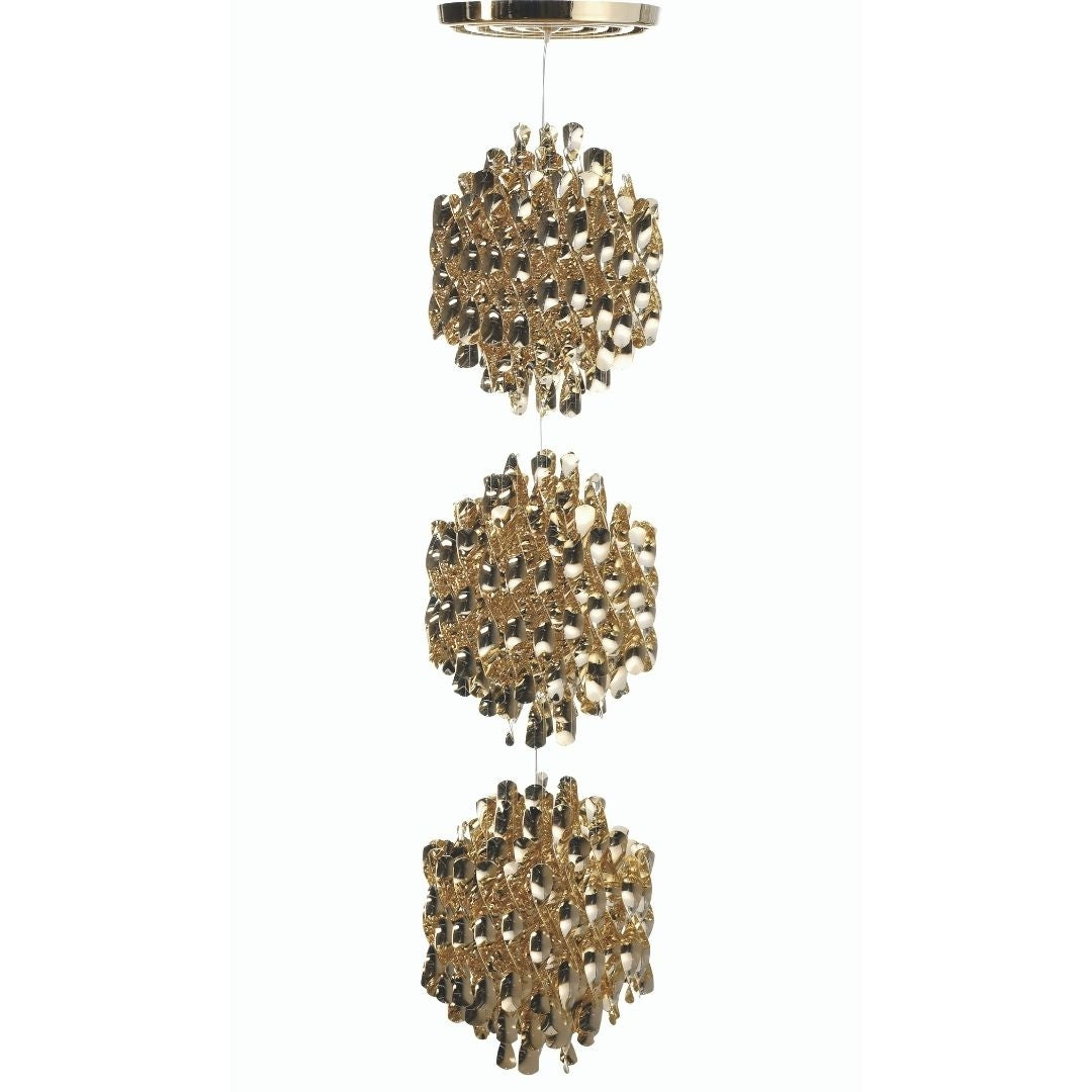 Produktbillede af Spiral Pendel SP3 Guld m/loftplade Verpan i premium kvalitet