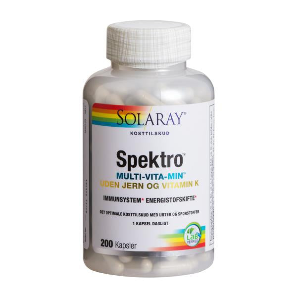 Produktbillede af Spektro Multivitamin u. jern og K 200 kaps. UDLØB 11/2025 på tilbud