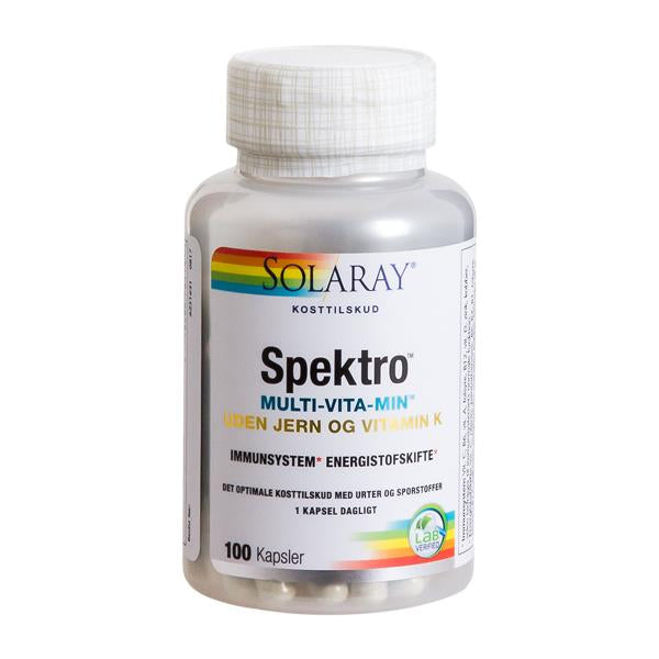 Produktbillede af Spektro Multivitamin u. jern og K 100 kaps. UDLØB 11/25 på tilbud