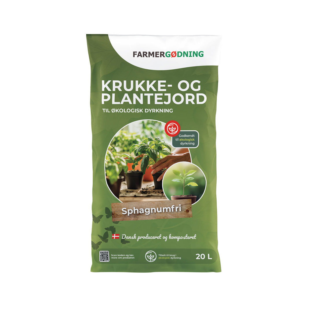 Produktbillede af Spagnumfri krukke- og plantejord palle 63 poser (Fragtfri) på tilbud i høj kvalitet