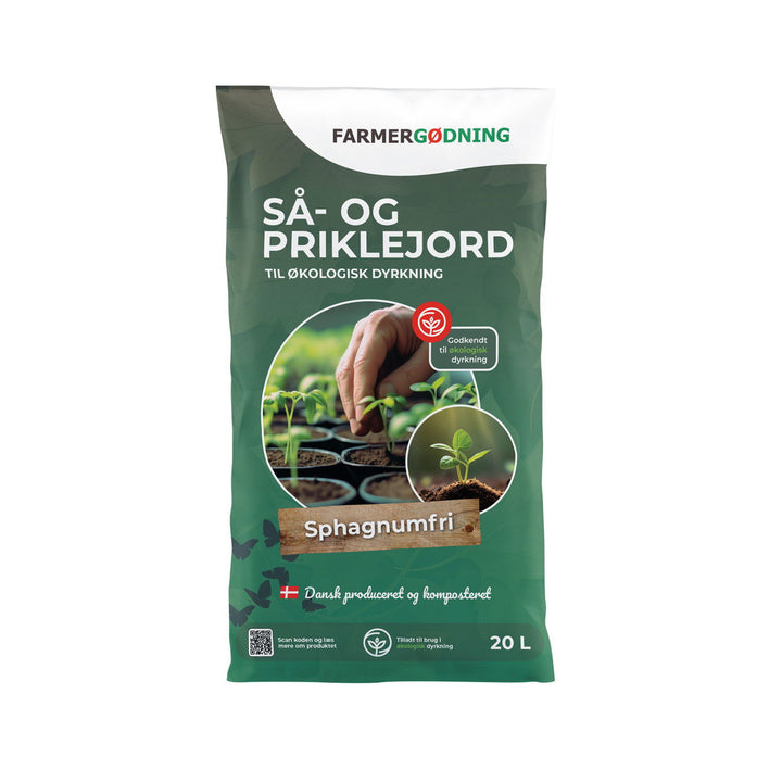 Produktbillede af Spagnumfri Så- og priklejord palle med 63 poser (Fragtfri) på tilbud i høj kvalitet