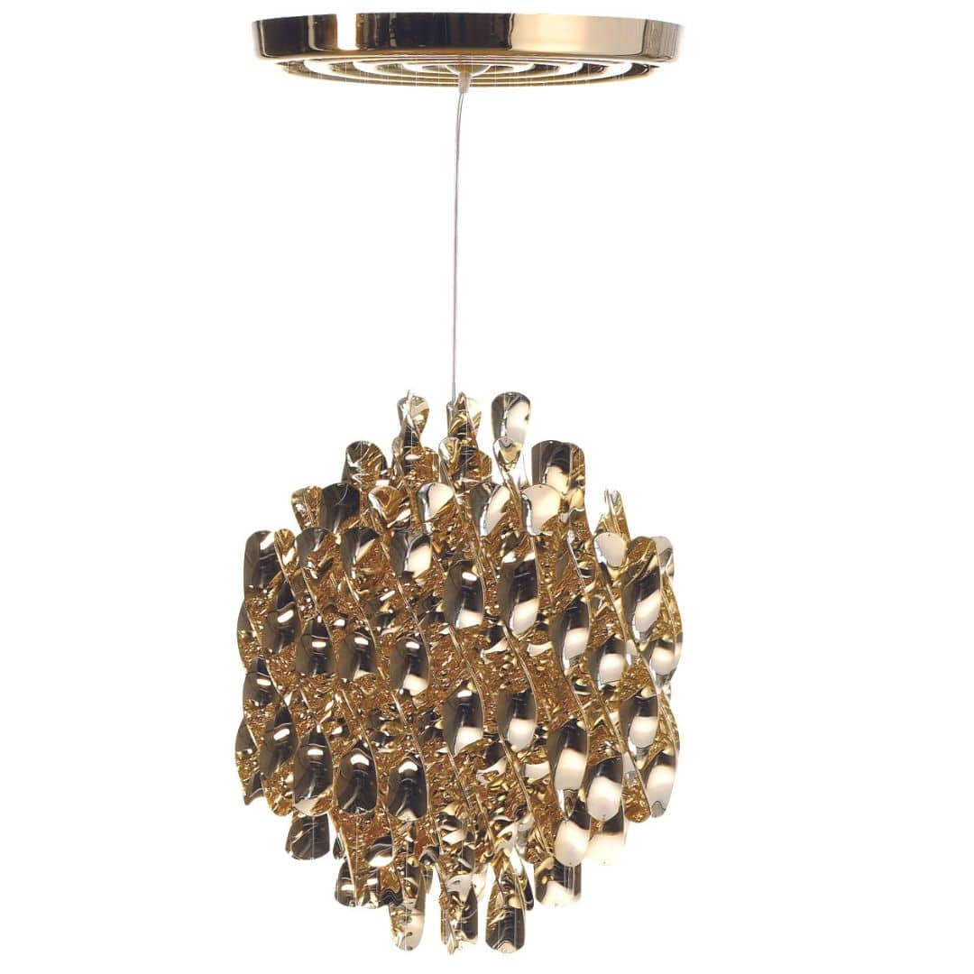 Produktbillede af Spiral Pendel SP1 Guld m/loftplade Verpan i premium kvalitet