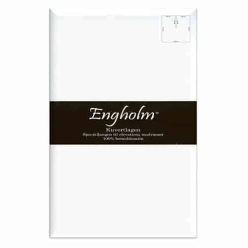 Produktbillede af Engholm Textiles Satin splitlagen U lagen 90cm split hvid 180X200X25 cm i premium kvalitet