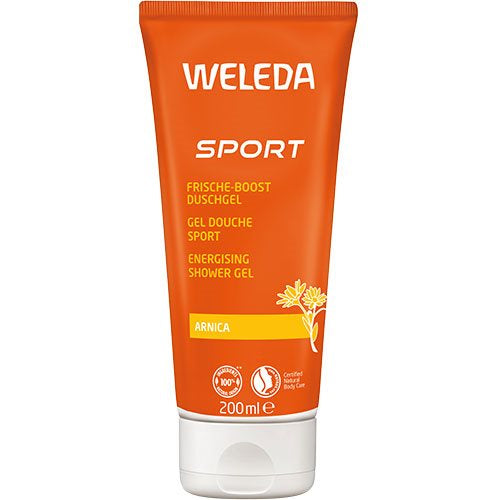 Produktbillede af Weleda Sport Energising Shower Gel Arnica 200ml på tilbud i brug