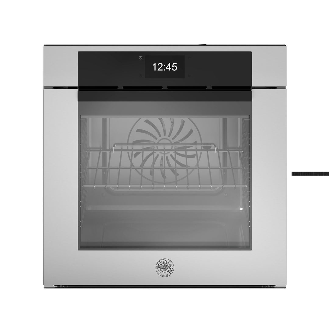 Bertazzoni Bertazzoni FMOD6117PTX3 Modern indbygningsovn med pyrolyse 80 liter, rustfrit stål – frontbillede (Ovn)