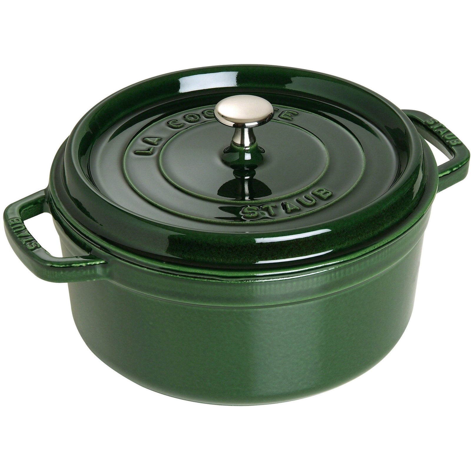 Staub Staub Rund Gryde 24 cm 3,8 liter Basilikumsgrøn ❤ frontbillede (Støbejernsgryde)
