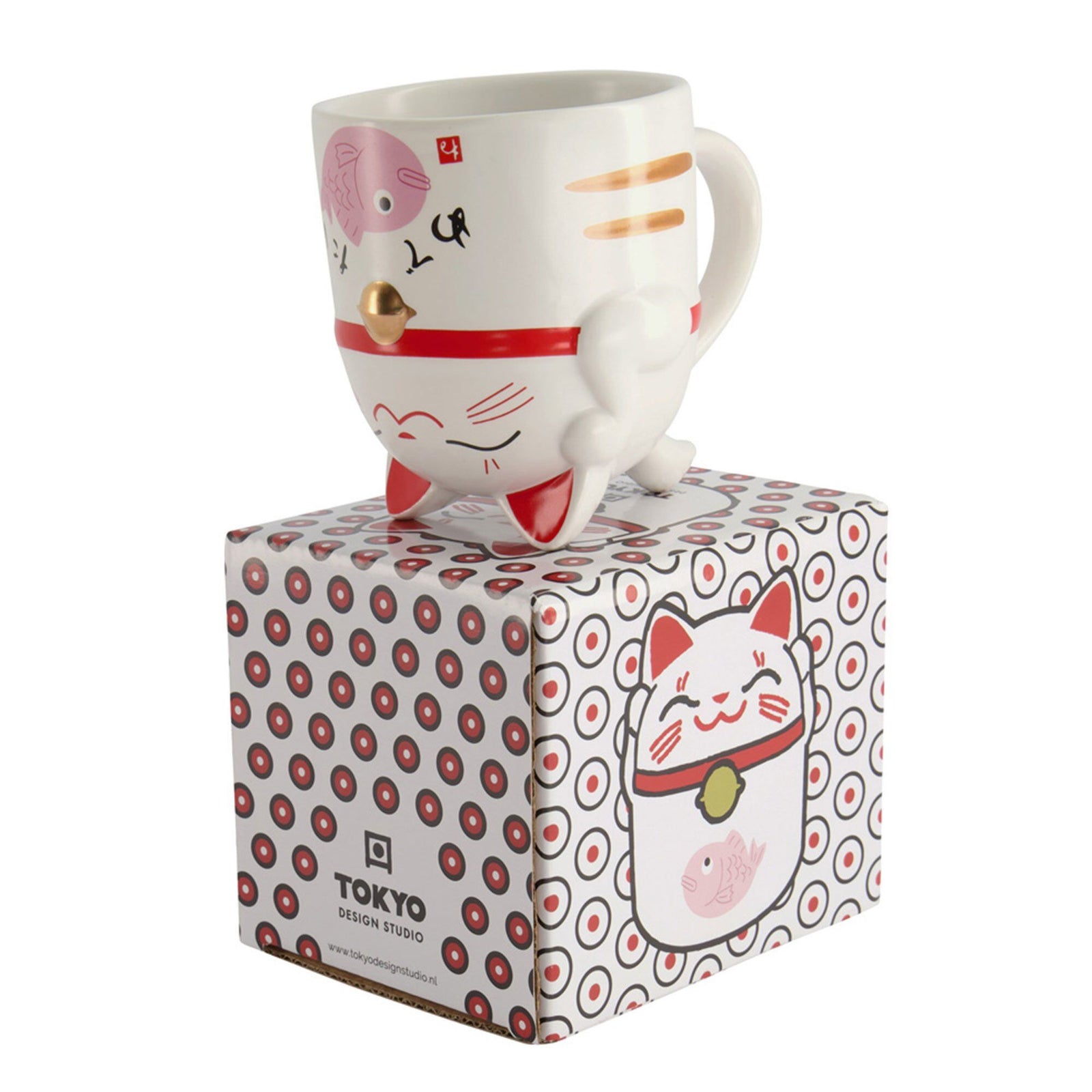 Tokyo design studio Tokyo design studio Kawaii Lucky Cat krus 35 cl, pink ❤ produktfoto i kategorien Krus