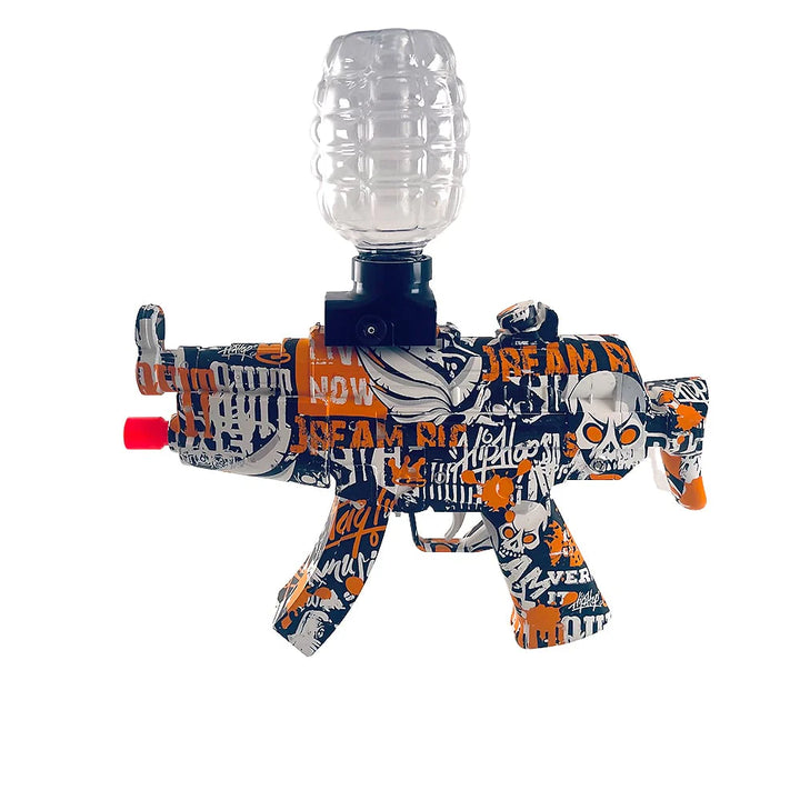 Gel Blaster Elektrisk Maskinpistol inkl. gelékugler rækkevidde på 20+ meter (Ekstra stort batteri) Orange
