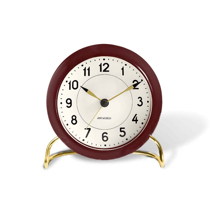 Produktbillede af Arne Jacobsen Station Bordur Ø11 cm bordeaux/hvid i premium kvalitet