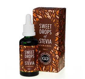 Detaljeret produktbillede af Stevia Dråber karamel 50 ml på tilbud