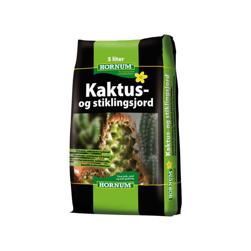 Produktbillede af HORNUM Kaktus- og stiklingsjord 5 liter på tilbud i høj kvalitet