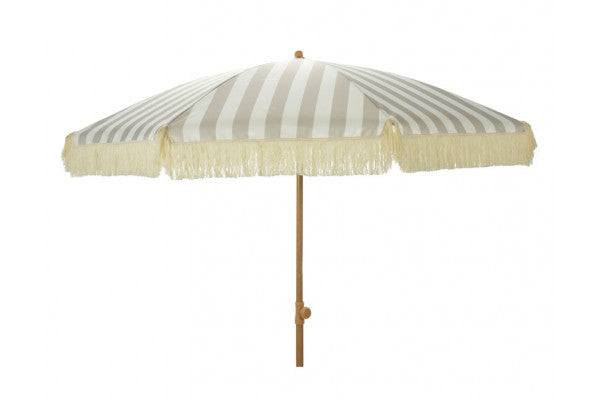 Strandparasol - Ø200 cm beigeHvid