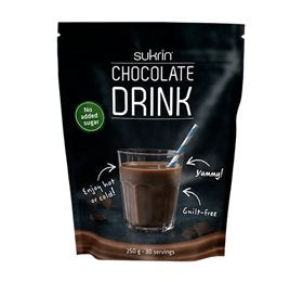 Detaljeret produktbillede af Sukrin Chocolate Drink 250 g på tilbud