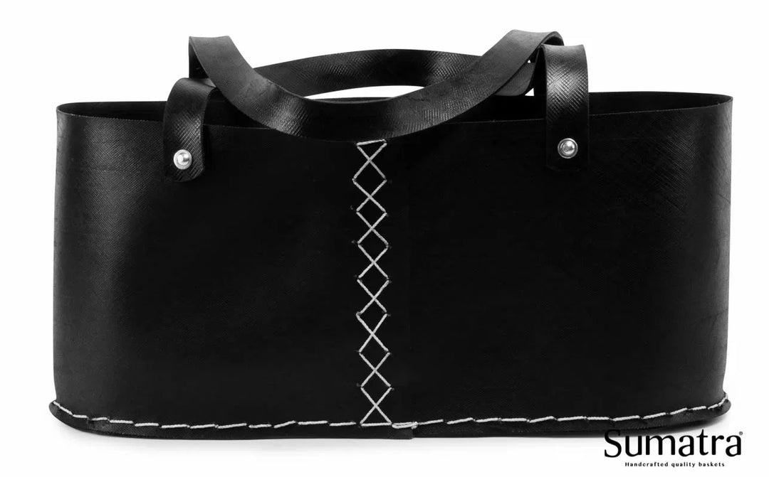 Skuldertaske med flettet syning