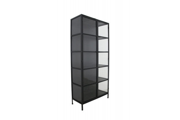 Produktbillede af Svaneke Vitrineskab i Metal 92x40x201 cm Sort på tilbud i høj kvalitet