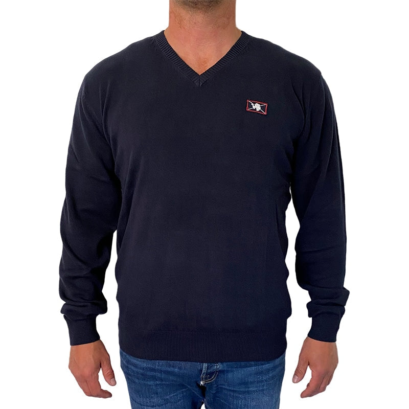 Produktbillede af Sweatshirt Wilford Knit fra Vinson Camp i Dark Sapphire X-large på tilbud