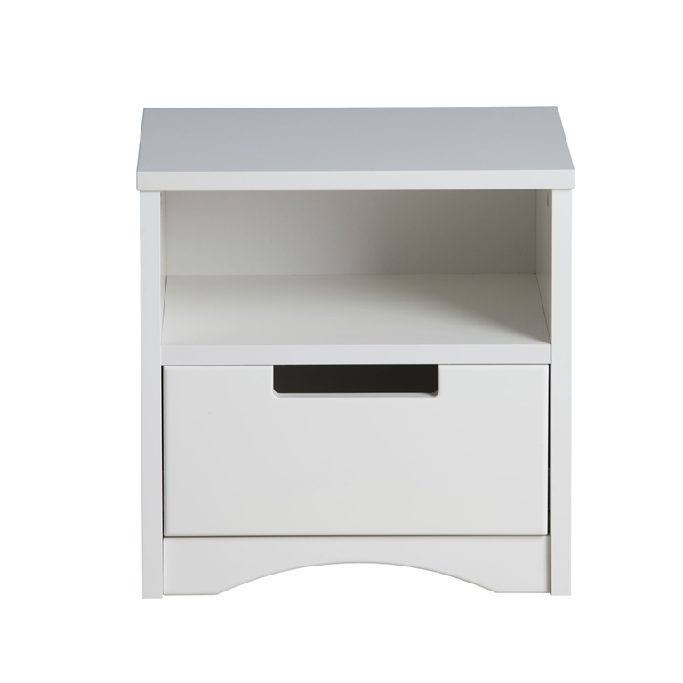 Classic sengebord til børn m. 1 rum og 1 skuffe hvid laminat og MDF 39,5x30,5