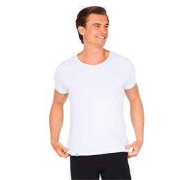 Produktbillede af Boody T-Shirt Herre V-hals hvid str. S 1stk. på tilbud