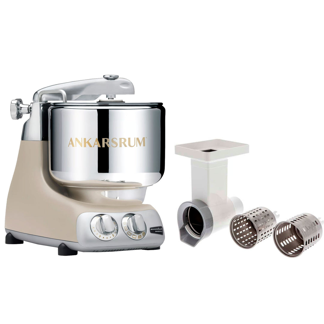 Ankarsrum Ankarsrum Assistent Original AKM6230 Harmony Beige + Grøntsagssnitter – close-up (Røremaskiner)