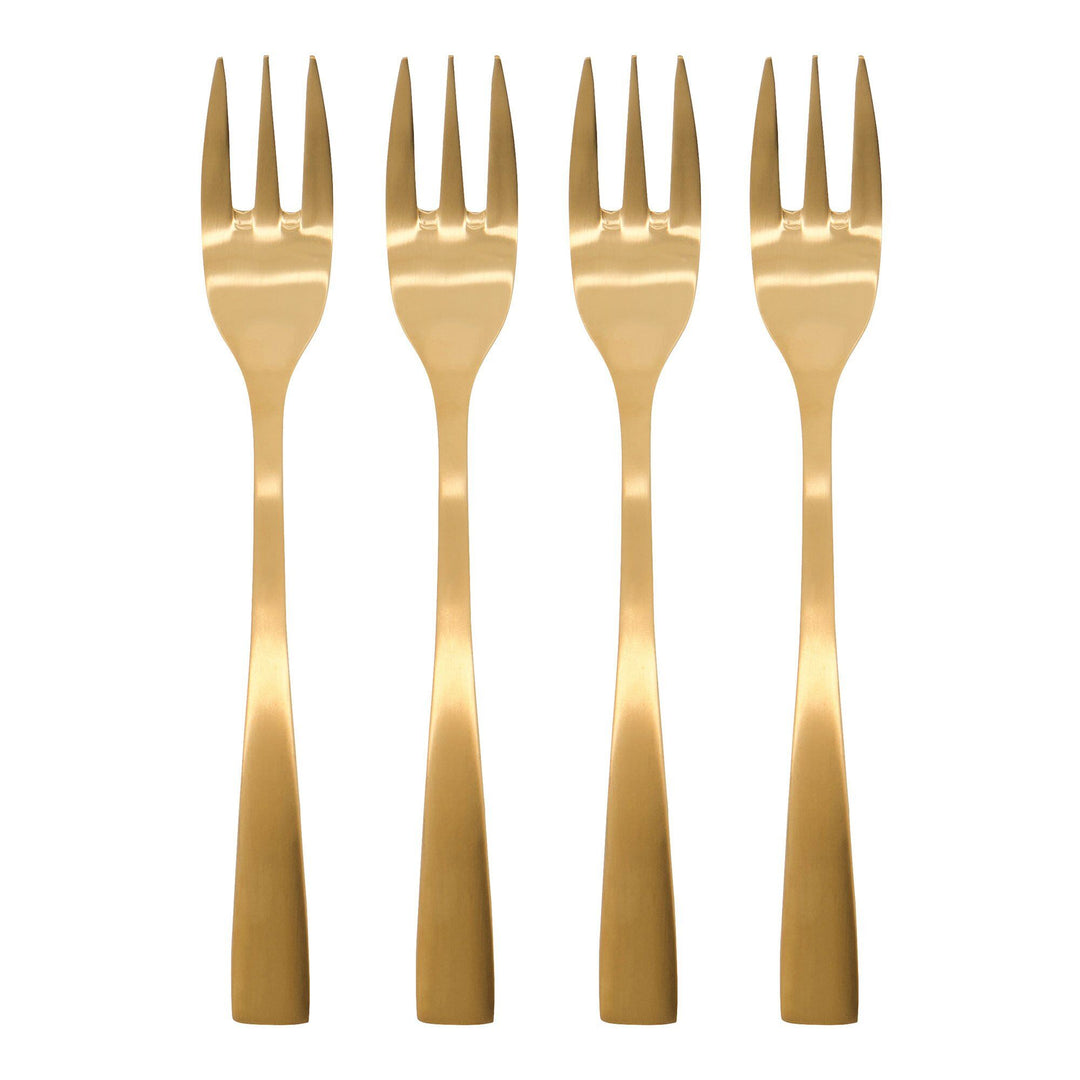 House doctor House doctor Gyldne tårtgaffel 4-pak, guld – produktbillede (Gafler)