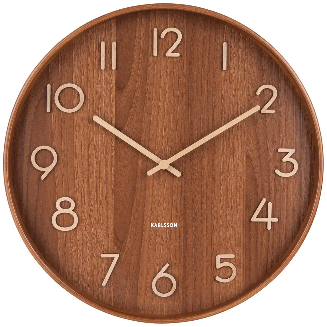 Karlsson Karlsson Pure vægur 40 cm, dark wood – close-up (Vægur)