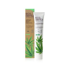 Detaljeret produktbillede af EcoDenta Tandpasta m. hemp oil Ø 100 ml. på tilbud