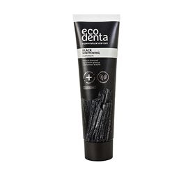 Detaljeret produktbillede af EcoDenta Tandpasta m. sort kul uden fluor 100 ml. på tilbud