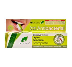 Detaljeret produktbillede af Dr. organic Tandpasta Tea Tree 100 ml på tilbud