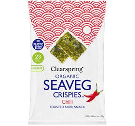 Detaljeret produktbillede af Clearspring Tang chips Chili Ø 1 pk. 4 g. på tilbud