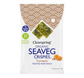 Detaljeret produktbillede af Clearspring Tang chips Gurkemeje Ø 1 pk. 4 g. på tilbud