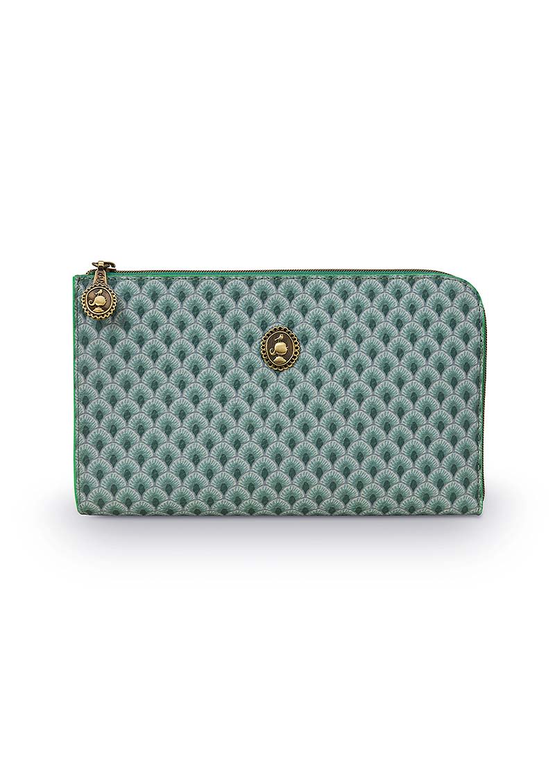 Produktbillede af Cosmetic Zipper Pouch Suki Green 21x12.5cm på tilbud i høj kvalitet