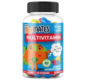 Detaljeret produktbillede af Team MiniMates Multivitamin Vegan 90 Gum. på tilbud