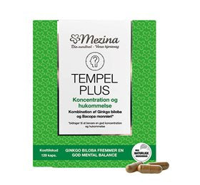 Detaljeret produktbillede af Mezina Tempel Plus 120 kapsler på tilbud