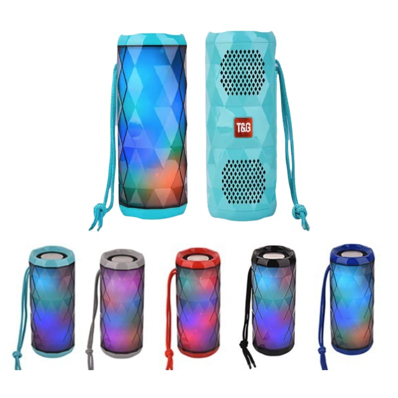 Produktbillede af Køb Bluetooth Højttaler 5W med seje LED lyseffekter og dobbelt bas Rød på tilbud