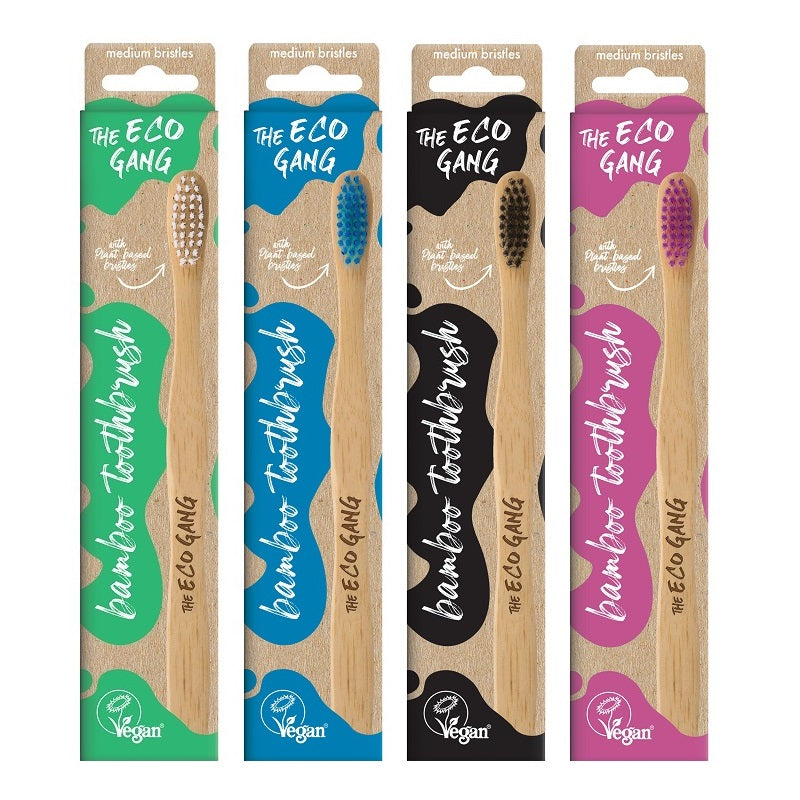 Produktbillede af THE ECO GANG Bambus Tandbørster Medium på tilbud i brug