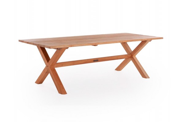 Produktbillede af Thor Teak Plankebord m/x-legs 100x240 cm på tilbud i høj kvalitet